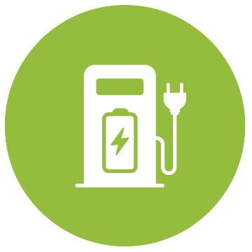 Electric car fuel icon