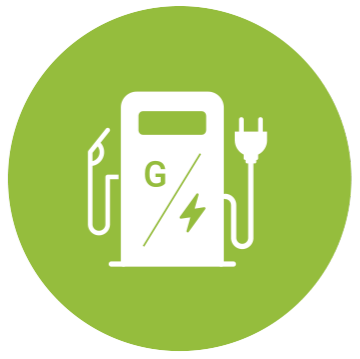 Plug-in hybrid fuel icon